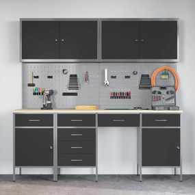 vidaXL Set Εργαλειοθήκης 10 Τεμαχίων Μαύρο Ατσάλι