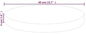 vidaXL Επιφάνεια Τραπεζιού Στρογγυλή Ø40x4 εκ. Μασίφ Ξύλο Δρυς