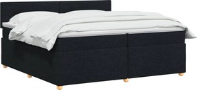 vidaXL Κρεβάτι box spring με στρώμα Μαύρο 200 x 200 cm Ύφασμα