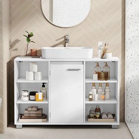 Ντουλάπι Νιπτήρα Μπάνιου Με Ράφι (90x30x60) Vasagle BBK507W01