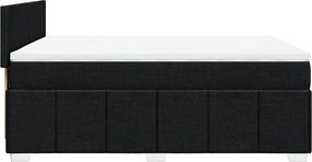 vidaXL Κρεβάτι Boxspring με Στρώμα Μαύρο 160x200 εκ. Υφασμάτινο