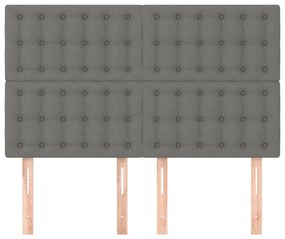 vidaXL Κεφαλάρια Κρεβατιού 4 τεμ. Σκ. Γκρι 72x5x78/88 εκ. Υφασμάτινα