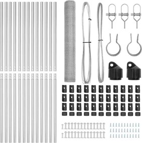 vidaXL Στύλος Περιφράξεων Ασημί 25 x 1,2 μ (13 mm πλέγμα) Ατσάλι