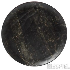 Ρηχό Πιάτο Φρούτου Μελαμίνης Black Wood Μαύρο 23x1,2