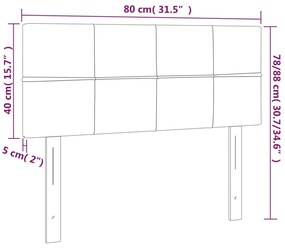 vidaXL Κεφαλάρι Κρεβατιού LED Ροζ 80 x 5 x 78/88 εκ. Βελούδινο