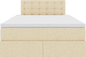 vidaXL Κρεβάτι με αποθηκευτικό χώρο και στρώμα Κρεμ 120 x 190 cm