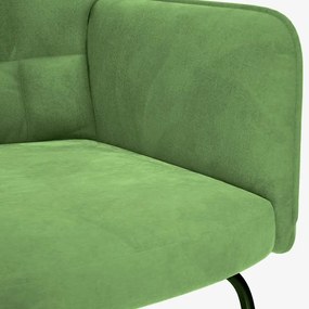 vidaXL Κουνιστή Πολυθρόνα Ανοιχτό Πράσινο Βελούδινη