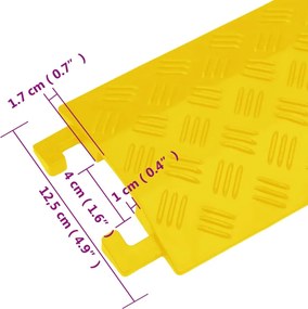 vidaXL Προστατευτικά Κανάλια Καλωδίων Κίτρινα 4 τεμ. 98,5 εκ.