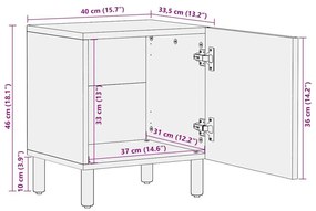 Ντουλάπια κρεβατιού 2 τεμάχια Μαύρο 40x33,5x46 cm - Μαύρο