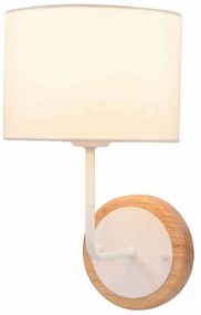 Απλίκα Τοίχου Aca Yasmine OD6508WWH White/Wood