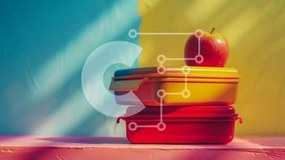 Σετ των 2 Intra Συλλεκτικό Ξύλινο Παζλ Plywood  4mm - Πολύχρωμα στοιβαγμένα κουτιά γεύματος με το Apple Σε Ξύλινο Κουτί - Διαστάσεις: 10x10 cm – 25 κομμάτια