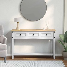 vidaXL End Table Corona Λευκό 114 x 34,5 x 73 εκ. Στερεά ξυλεία πεύκου