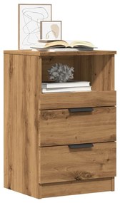 Κομοδίνα 2 τεμ.Αρτισιανή Δρυς 40x36x65 εκ. Επεξ. Ξύλο