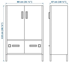 IDÅSEN ντουλάπι με πόρτες και συρτάρια, 80x47x119 cm 504.963.81