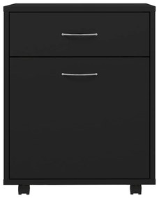 vidaXL Ντουλάπι Τροχήλατο Μαύρο 45 x 38 x 54 εκ. από Επεξ. Ξύλο