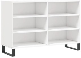 vidaXL Ραφιέρα Γυαλιστερή Λευκή 103,5 x 35 x 70 εκ. από Επεξεργ. Ξύλο