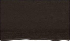 vidaXL Επιφάνεια Τραπεζιού Σκούρο Καφέ 100x60x(2-6)εκ Επεξ. Μασίφ Δρυς