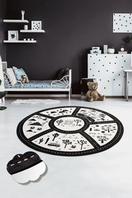 Χαλί Black City 876CHL1048 Black-Beige Conceptum Hypnose 140X140cm Round