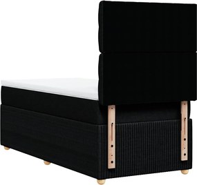 vidaXL Κρεβάτι Boxspring με Στρώμα Μαύρο 90x200 εκ. Υφασμάτινο
