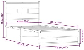 ΣΚΕΛΕΤΟΣ ΚΡΕΒ. ΧΩΡΙΣ ΣΤΡΩΜΑ SONOMA ΔΡΥΣ 100X200 ΕΚ. ΜΕΤΑΛΛΙΚΟ 4017267