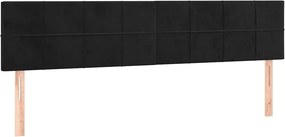 vidaXL Κρεβάτι Boxspring με Στρώμα Μαύρο 120x190 εκ. Βελούδινο