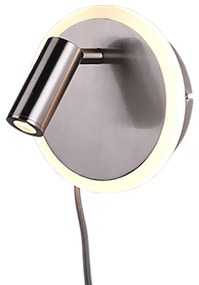 Jordan Μοντέρνο Φωτιστικό Τοίχου με Ενσωματωμένο LED και Θερμό Λευκό Φως σε Ασημί Χρώμα Πλάτους 15cm Trio Lighting 229210207