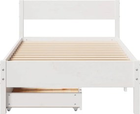 vidaXL Σκελετός Κρεβατιού Χωρίς Στρώμα Λευκό 100x200 εκ. Μασίφ Πεύκο