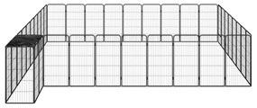 vidaXL Κλουβί Σκύλου 38 Πάνελ Μαύρο 50x100 εκ. Ατσάλι με Βαφή Πούδρας