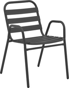 Tραπεζαρία Watson-Sussie pakoworld σετ 3τεμ μέταλλο ανθρακί-γυαλί Φ60x70εκ