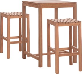 ΣΕΤ ΤΡΑΠΕΖΙ ΜΕ 2 ΣΚΑΜΠΟ ΜΠΑΡ PRESSCOT HM10918 ΞΥΛΟ TEAK ΣΕ ΦΥΣΙΚΟ ΧΡΩΜΑ