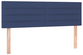 vidaXL Κρεβάτι Boxspring με Στρώμα &amp; LED Μπλε 140x190 εκ. Υφασμάτινο