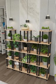 Stewehome Πολυεπίπεδο ράφι για γλάστρες και σταντ λουλουδιών από δρυς