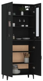 vidaXL Ντουλάπι Μαύρο 69,5x34x180 εκ. από Επεξεργασμένο Ξύλο