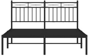 vidaXL Πλαίσιο Κρεβατιού με Κεφαλάρι Μαύρο 140 x 190 εκ. Μεταλλικό