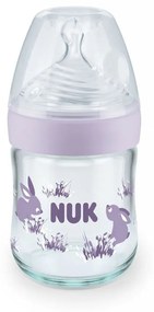 Μπιμπερό Γυάλινο Nature Sense 10747112 Temperature Control 120ml 0-6 Μηνών Purple Nuk 120ml Glass,Silicon