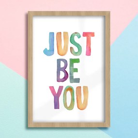 Παιδικό Πόστερ Just Be You KD106 30cm x 40cm Λευκό Κάδρο (με πόστερ)