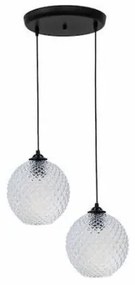 Κρεμαστό Φωτισιτκό Οροφής Γυαλί BALL GL-5010 2L PENDEL Heronia-02-0362-Διάφανο 02-0362