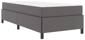 vidaXL Σκελετός κρεβατιού με στρώμα Γκρι 90 x 200 cm Τεχνητό δέρμα