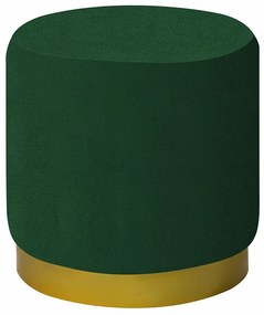 Σκαμπό Dash pakoworld βελούδο κυπαρισσί-χρυσό Φ35x35εκ Model: 257-000008