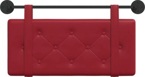 vidaXL Κρεμαστό Κεφαλάρι Επιτοίχιο Κόκκινο 90 cm Τεχνητό Δέρμα