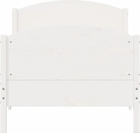 vidaXL Σκελετός Κρεβ. Χωρίς Στρώμα Λευκό 75x190 εκ Μασίφ Πεύκο