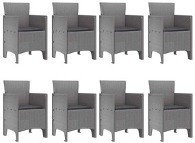 vidaXL Σέτ φαγητού για κήπο 9 pcs Λευκό Πολυπροπυλένιο