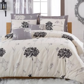Σετ κρεβατοκάμαρας Eponj Home 143EPJ1451, 65% βαμβάκι, 35% πολυεστέρας, 4 τεμάχια, Κάλυμμα 200x220 cm, Σεντόνι 220x240 cm, μαξιλαροθήκη 50x70 cm, Μπεζ/γκρι