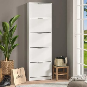 Παπουτσοθήκη Base 15 Λευκό 58x18x191,5 εκ. 58x18x191.5 εκ.