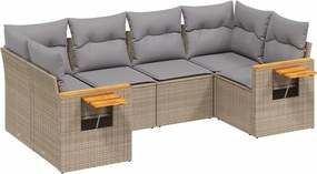 vidaXL Patio Sofa Set 6-θέσια Beige and Grey
