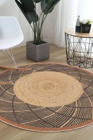 Χαλί Woopamuk481 599HFT4925 Cream-Black Conceptum Hypnose 140X140cm Round