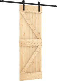 vidaXL Συρόμενη Πόρτα Φυσικό και Μαύρο 70 x 210 cm