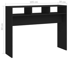 Τραπέζι Κονσόλα Μαύρο 105 x 30 x 80 εκ. από Μοριοσανίδα - Μαύρο