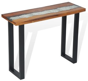 Κονσόλα Τραπέζι 100 x 35 x 75 εκ. από Ξύλο Teak - Καφέ