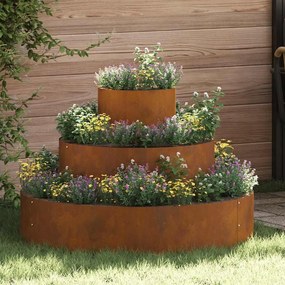 vidaXL Γλάστρα Κήπου Καφέ 90 x 90 x 20 εκ Ατσάλι corten